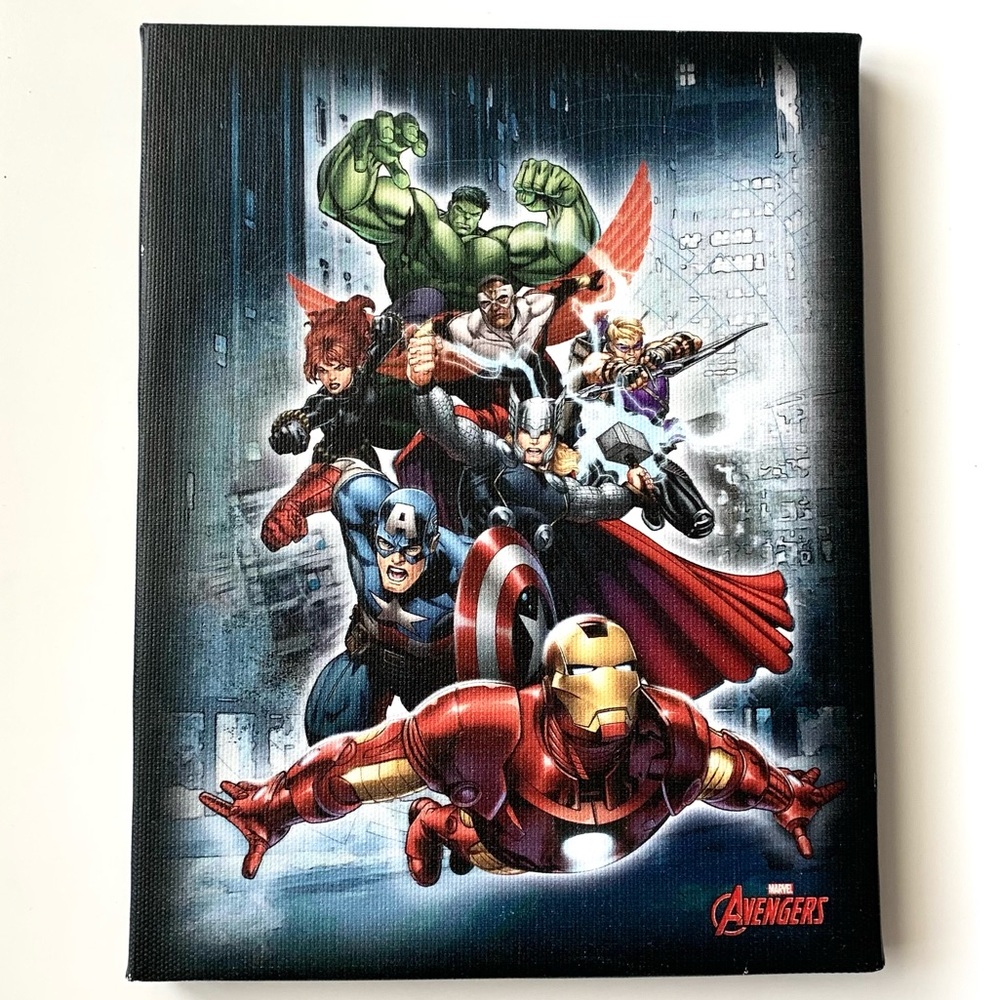 NEW Marvel Avengers Print on Canvas 8.5 x 6.5” Wall Art